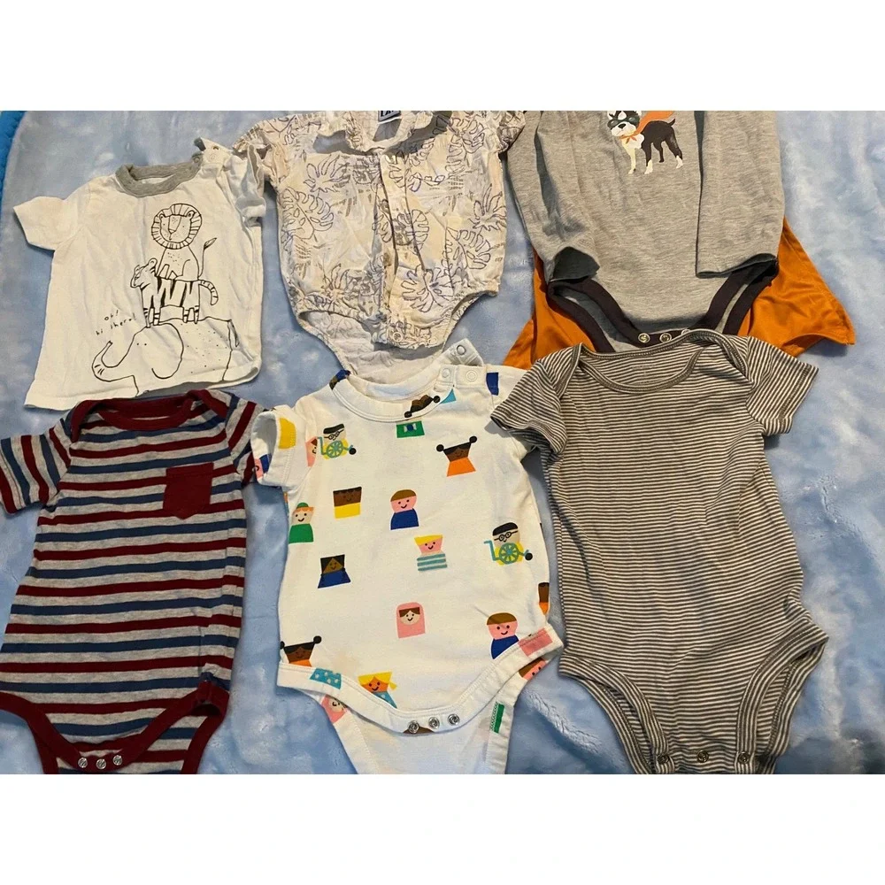 Baby Boy Bodysuit T-Shirt Bundle 6-12M Tommy Bahama GAP Cat & Jack Target 6pc